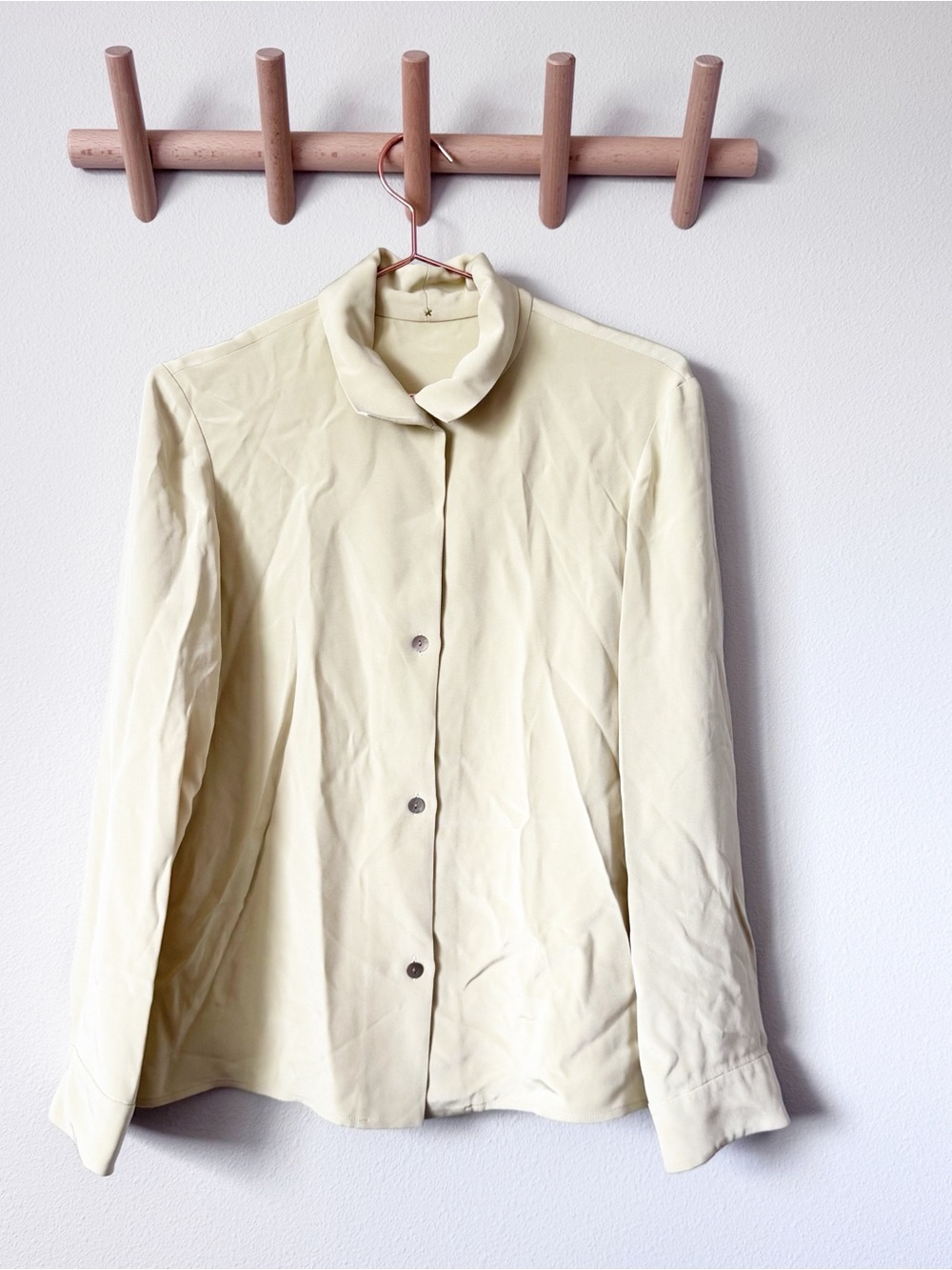 Peter Cohen Women's Butter Yellow Button-Front 4ply Silk Shirt Jacket